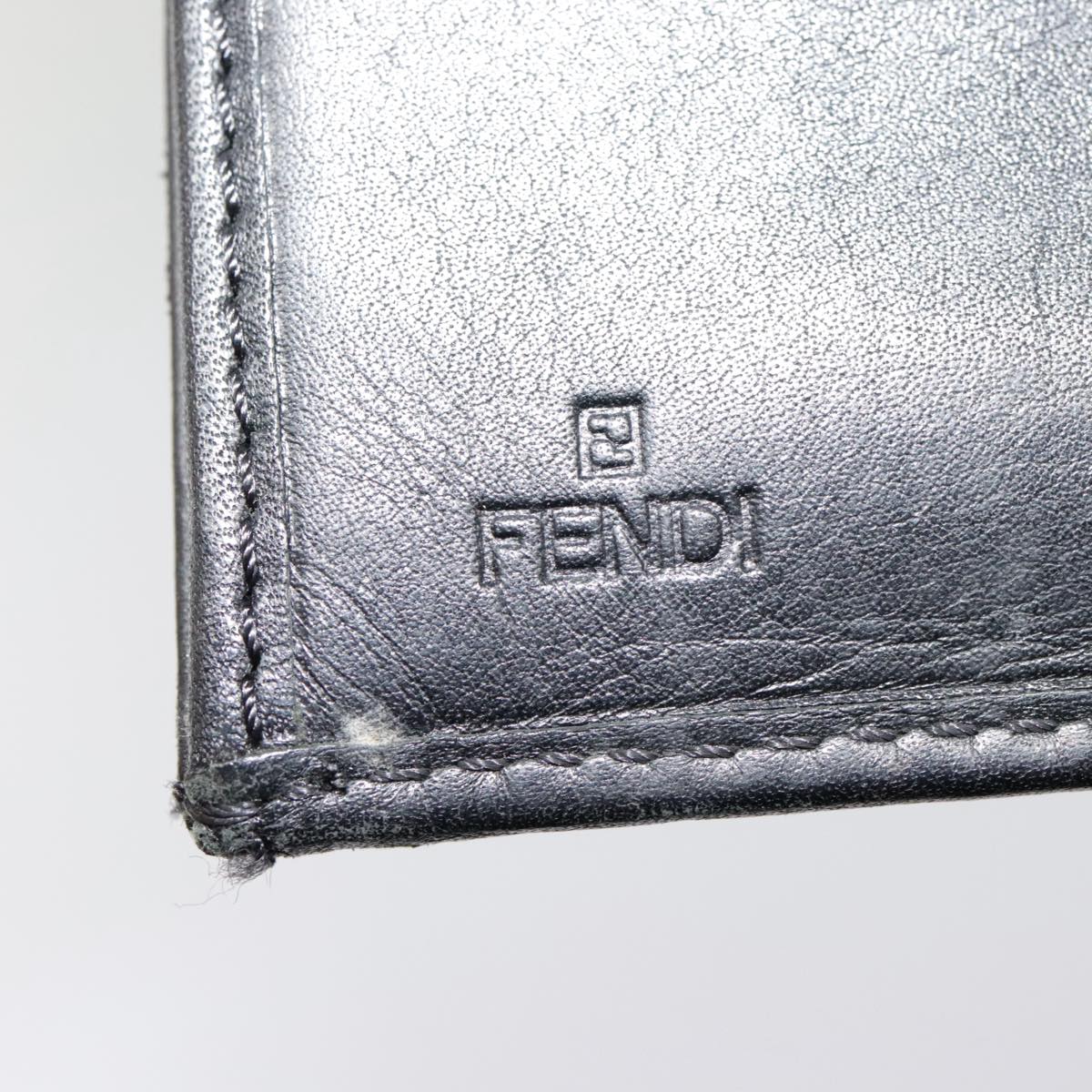 FENDI Zucchino Canvas Long Wallet Black Silver yk15074