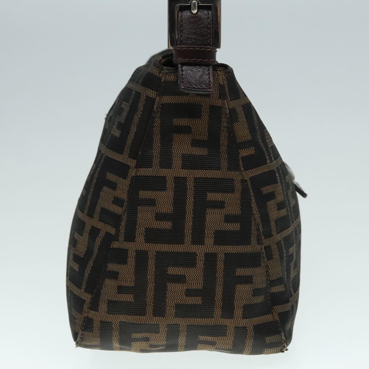 FENDI Zucca Canvas Mamma Baguette Shoulder Bag Brown Black Silver yk15163