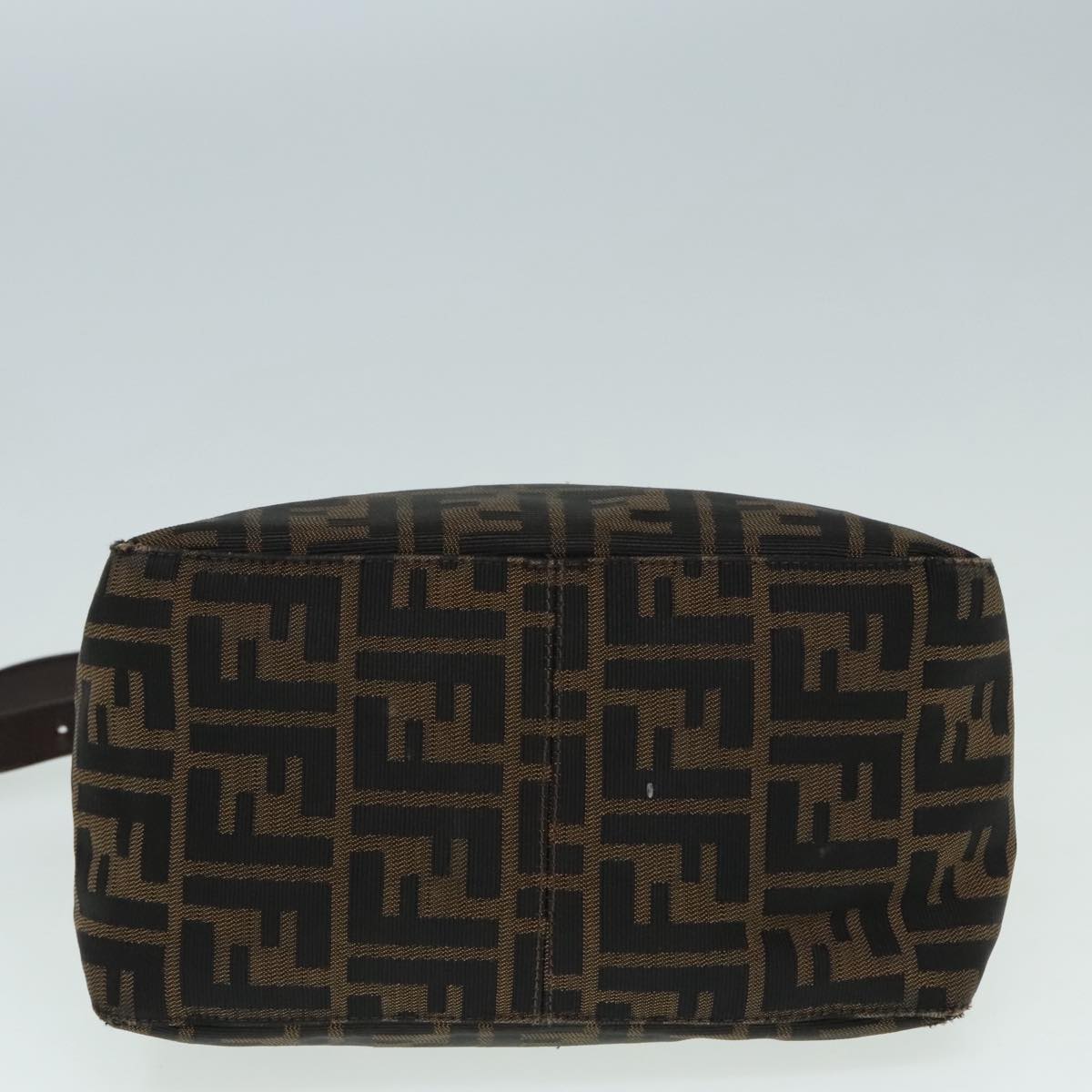 FENDI Zucca Canvas Mamma Baguette Shoulder Bag Brown Black Silver yk15163