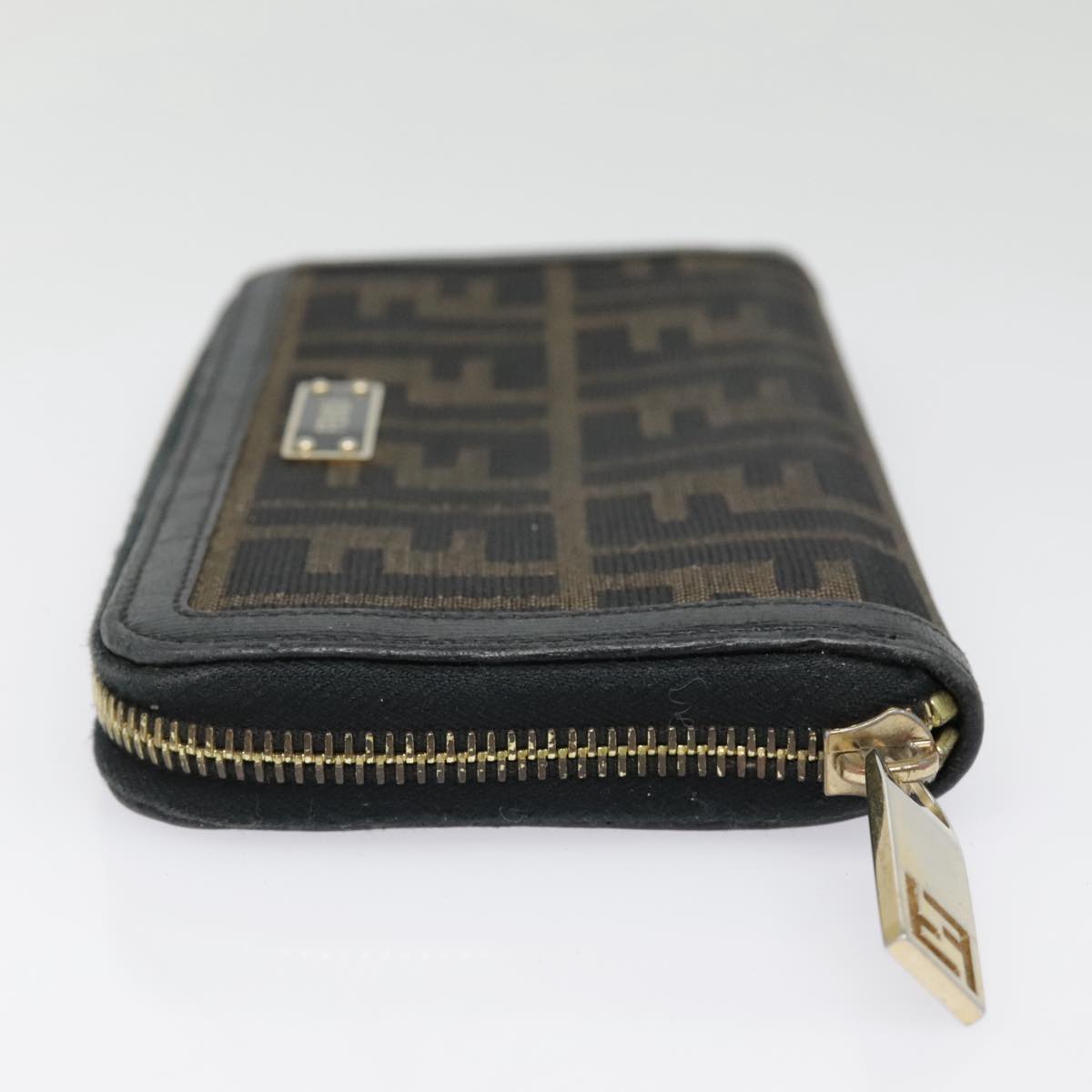 FENDI Zucca Canvas Wallet Black Brown gold yk15225