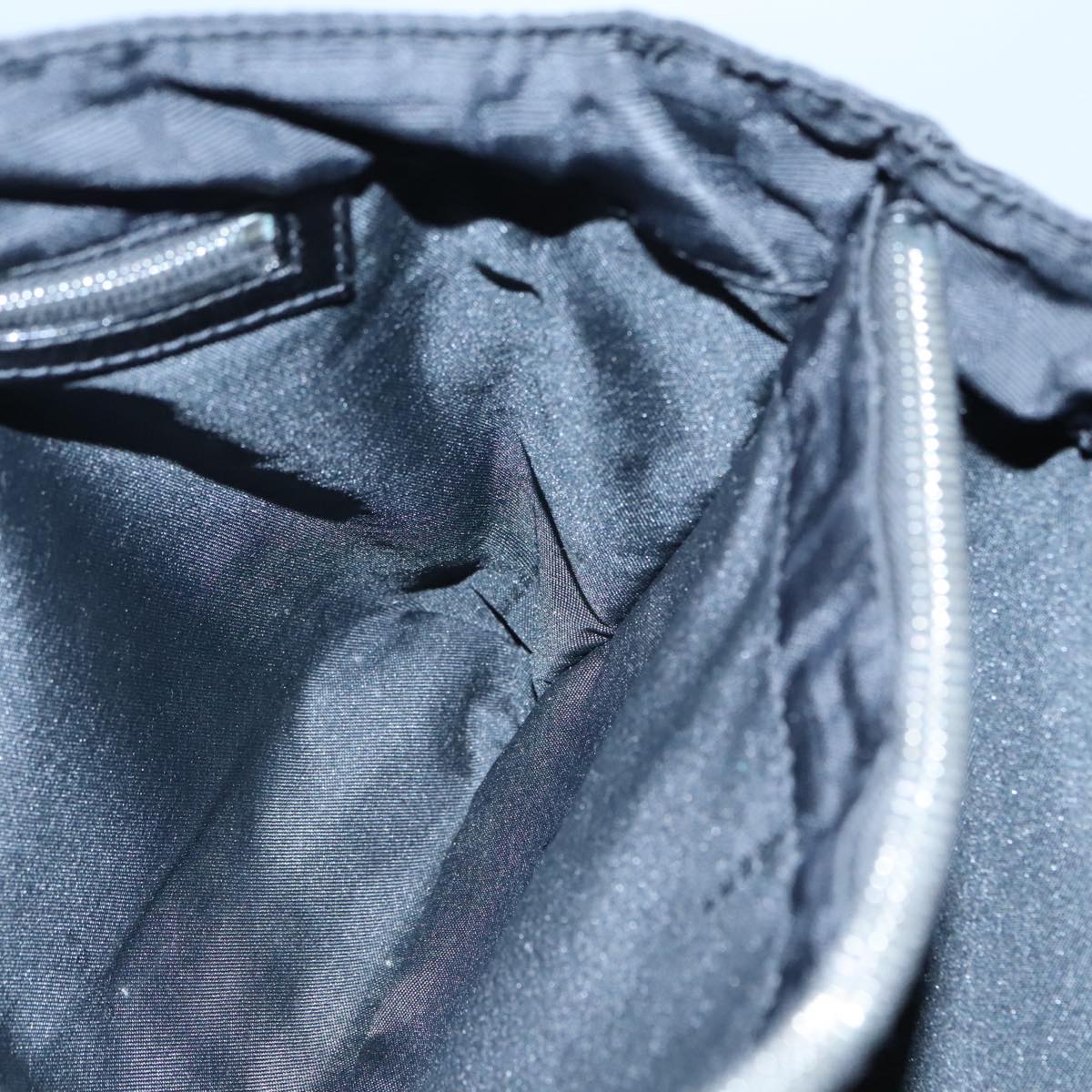 FENDI Zucca Canvas Hand Bag Silver Black yk15243