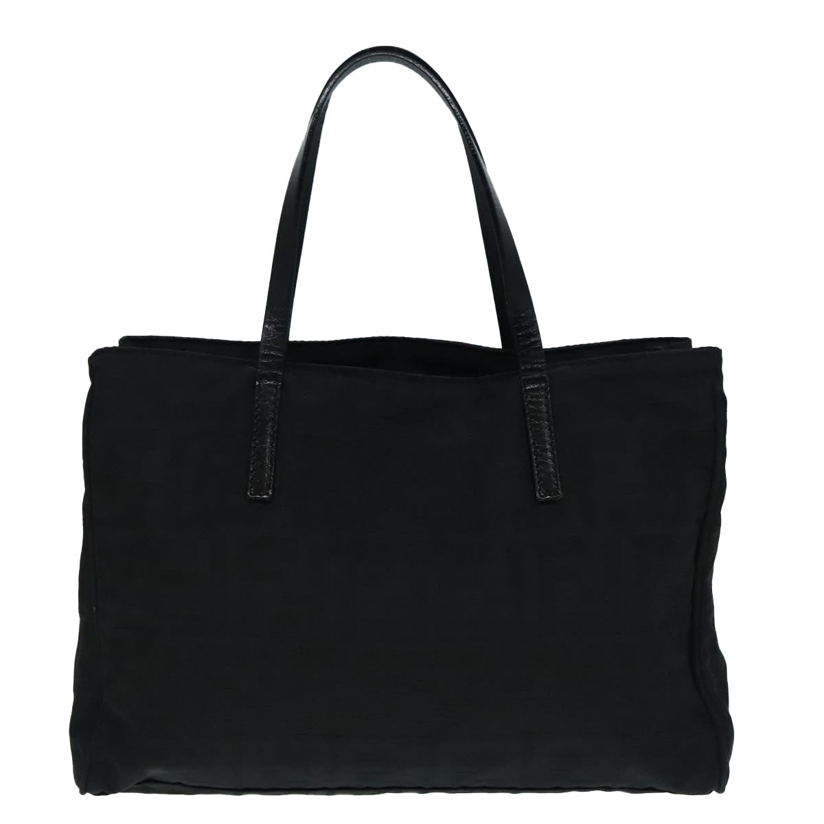 FENDI Zucca Canvas Hand Bag Silver Black yk15243