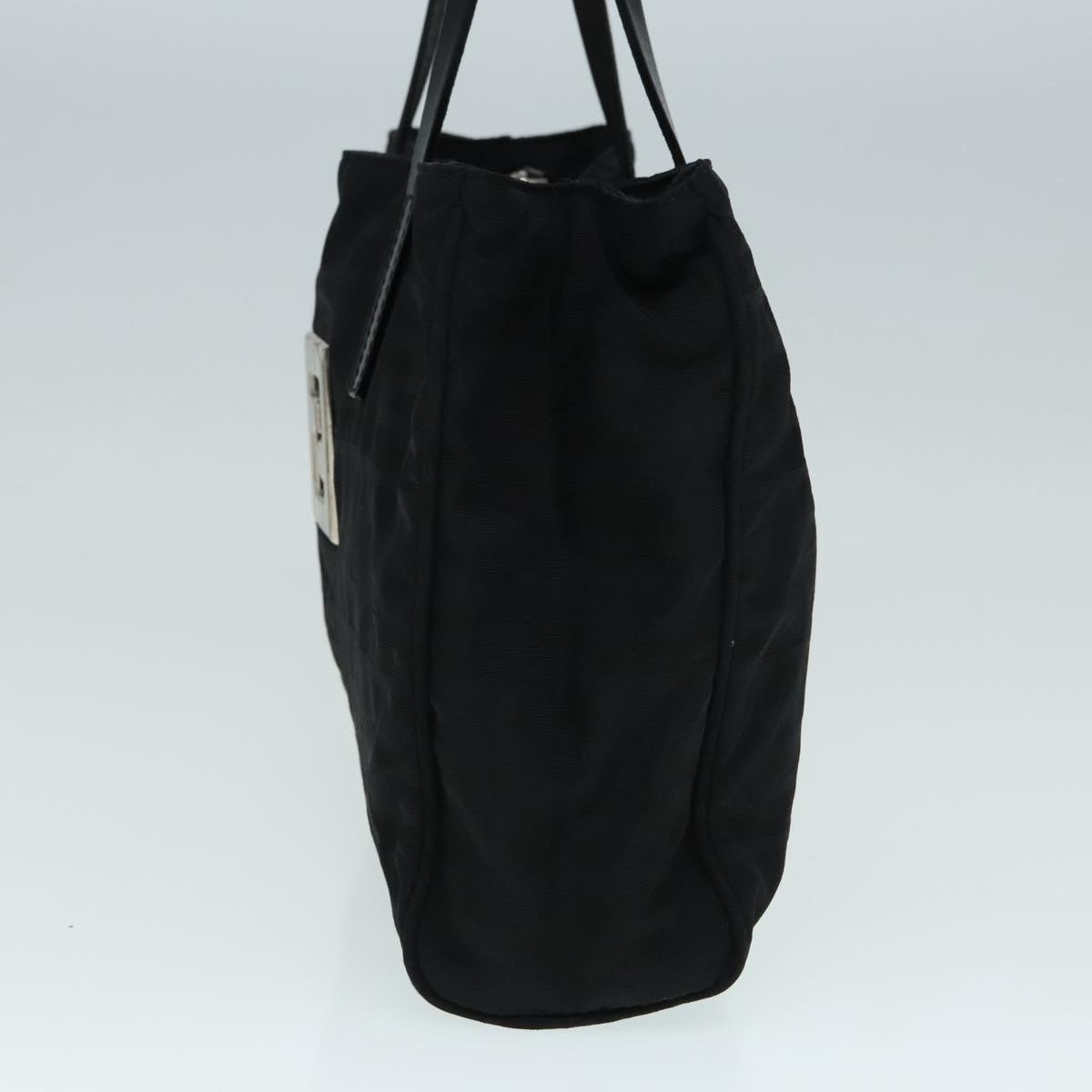 FENDI Zucca Canvas Hand Bag Silver Black yk15243