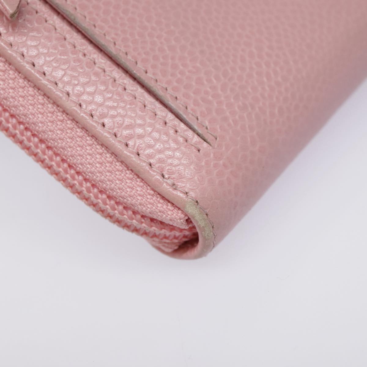 CHANEL COCO Mark Wallet Caviar Skin Pink Gold CC yk15247