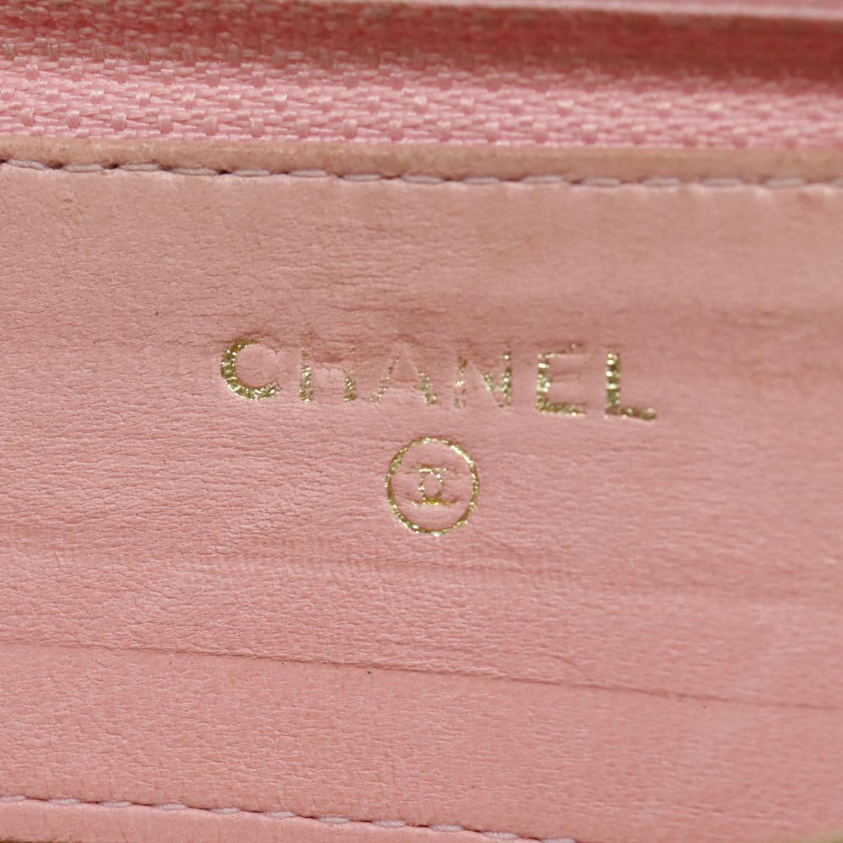 CHANEL COCO Mark Wallet Caviar Skin Pink Gold CC yk15247