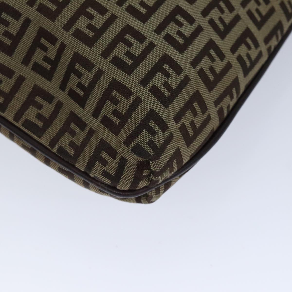 FENDI Zucchino Canvas Shoulder Bag Beige yk15249