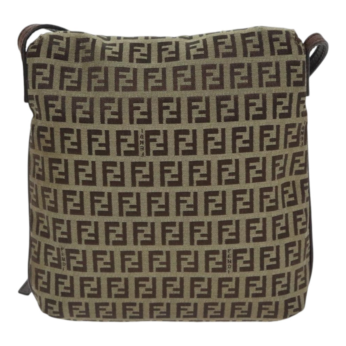 FENDI Zucchino Canvas Shoulder Bag Beige yk15249