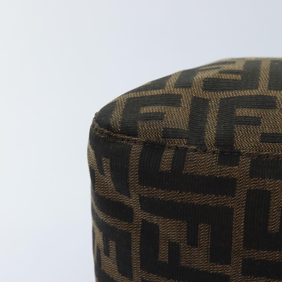 FENDI Zucca Canvas Mamma Baguette Shoulder Bag Brown Black Silver yk15310A
