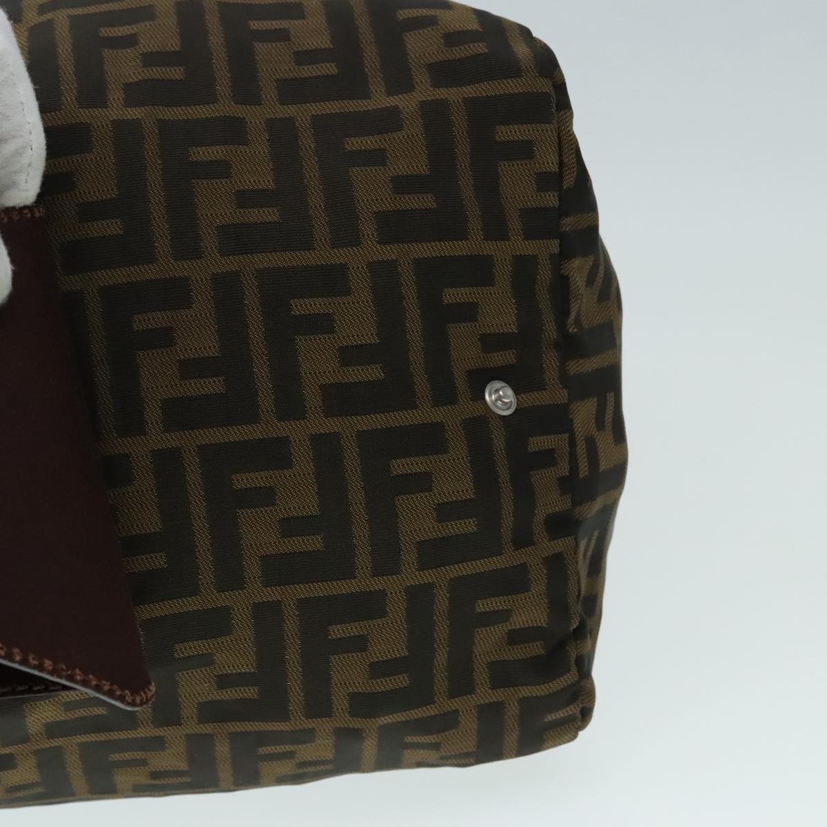 FENDI Zucca Canvas Boston Bag Brown yk15391
