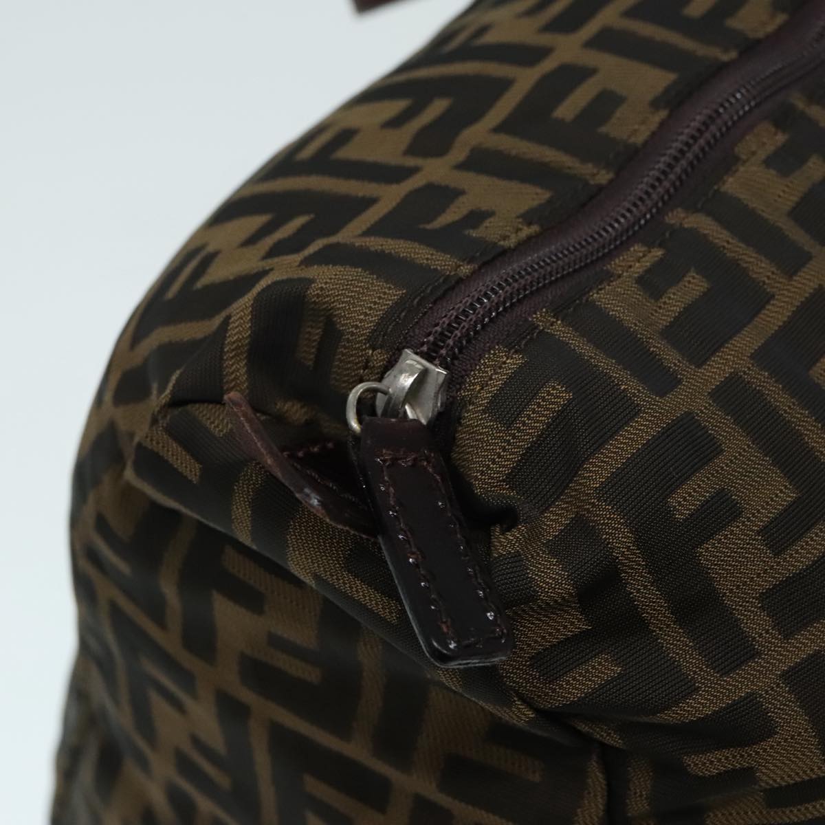 FENDI Zucca Canvas Boston Bag Brown yk15391