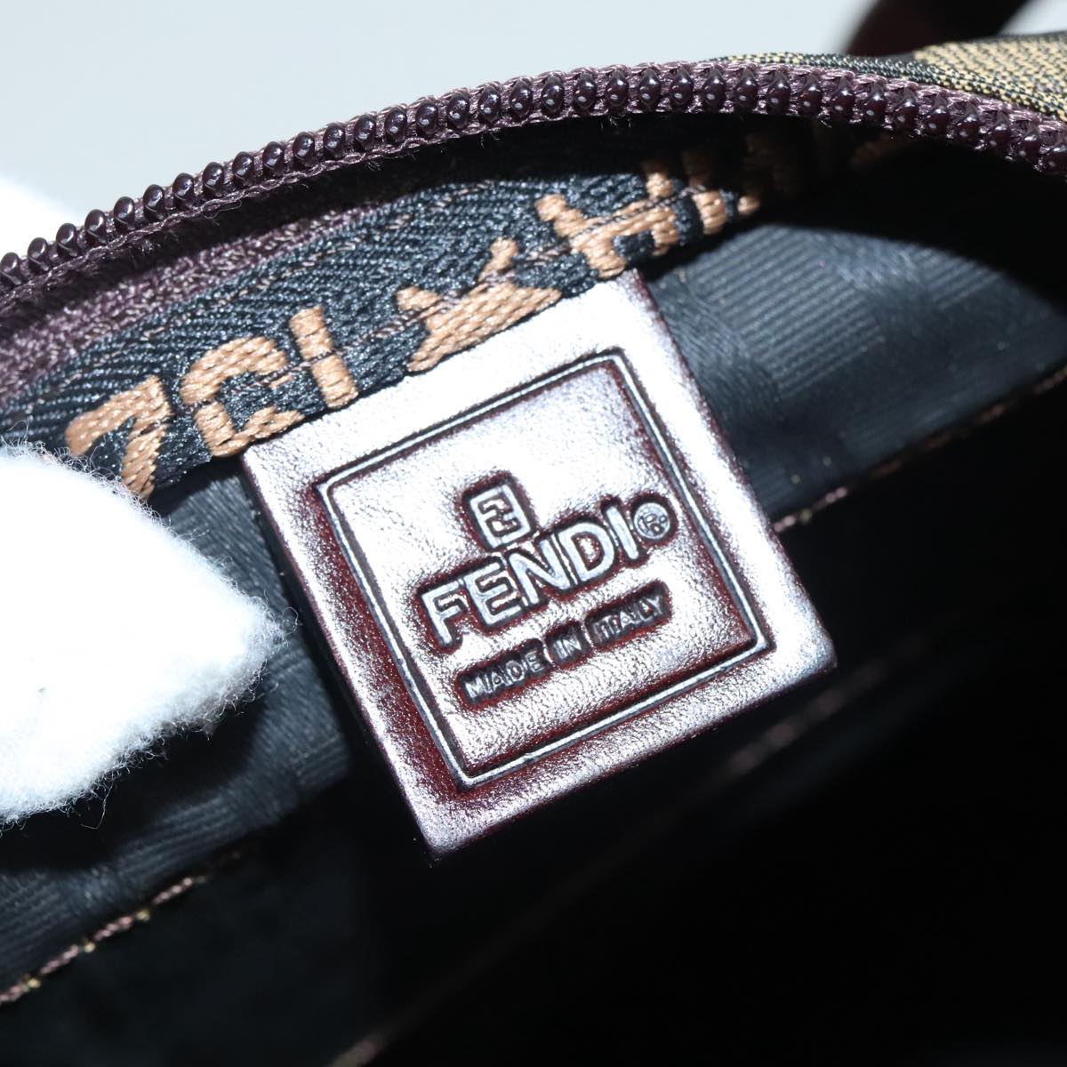 FENDI Zucca Canvas Boston Bag Brown yk15391