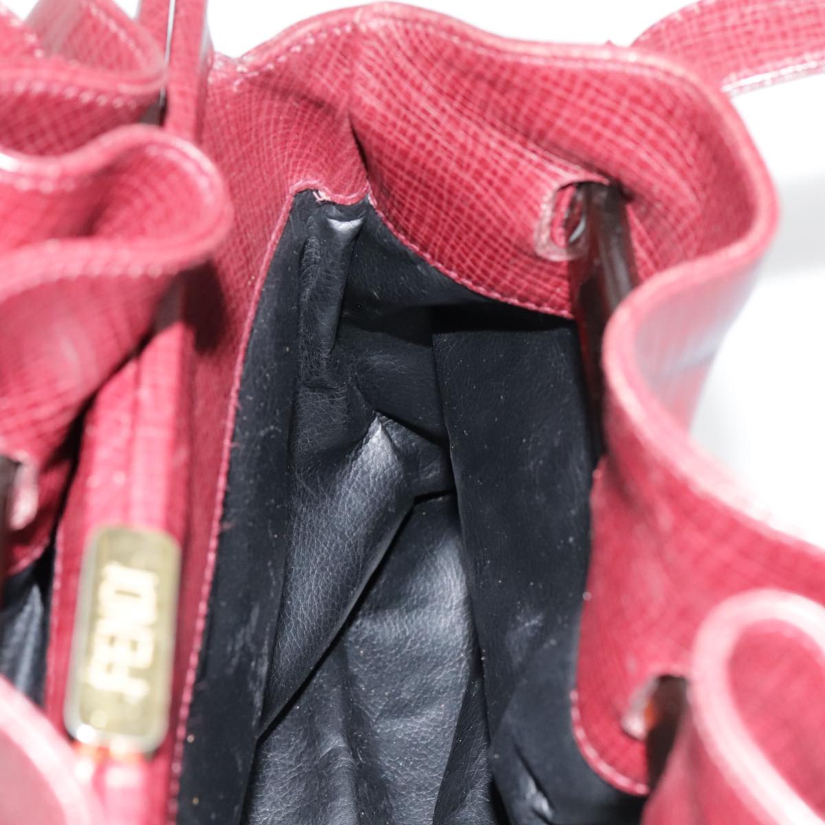 FENDI Shoulder Bag Leather Red yk15406