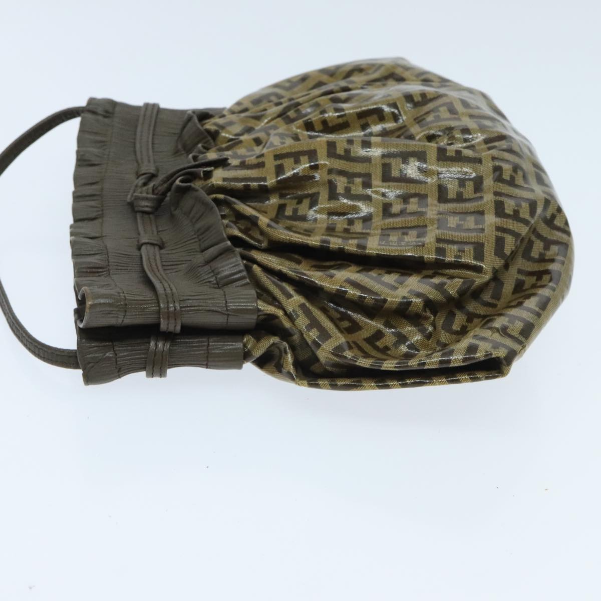 FENDI Zucchino Canvas Shoulder Bag Vintage Beige yk15431