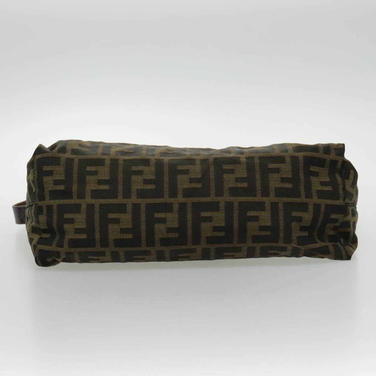 FENDI Zucca Canvas Shoulder Bag Brown Black Silver yk15522