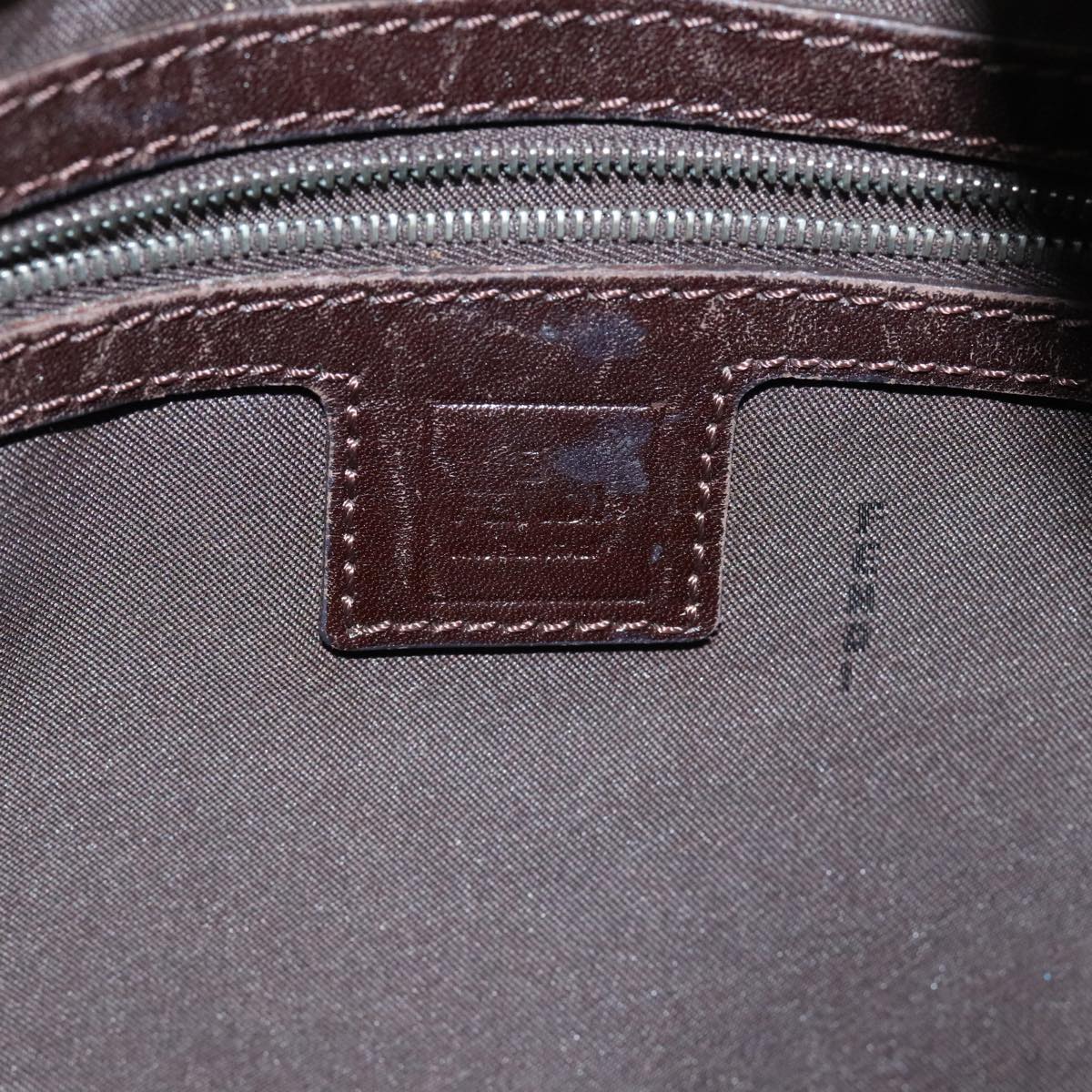 FENDI Zucca Canvas Mamma Baguette Shoulder Bag Brown Black Silver yk15544