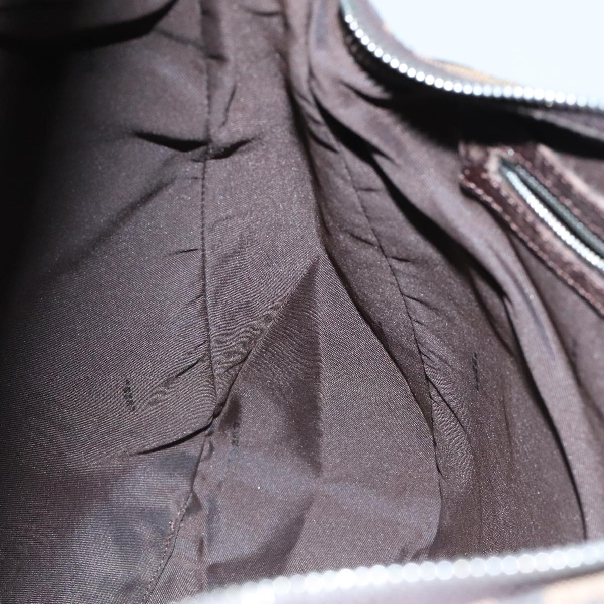 FENDI Zucca Canvas Mamma Baguette Shoulder Bag Brown Black Silver yk15544
