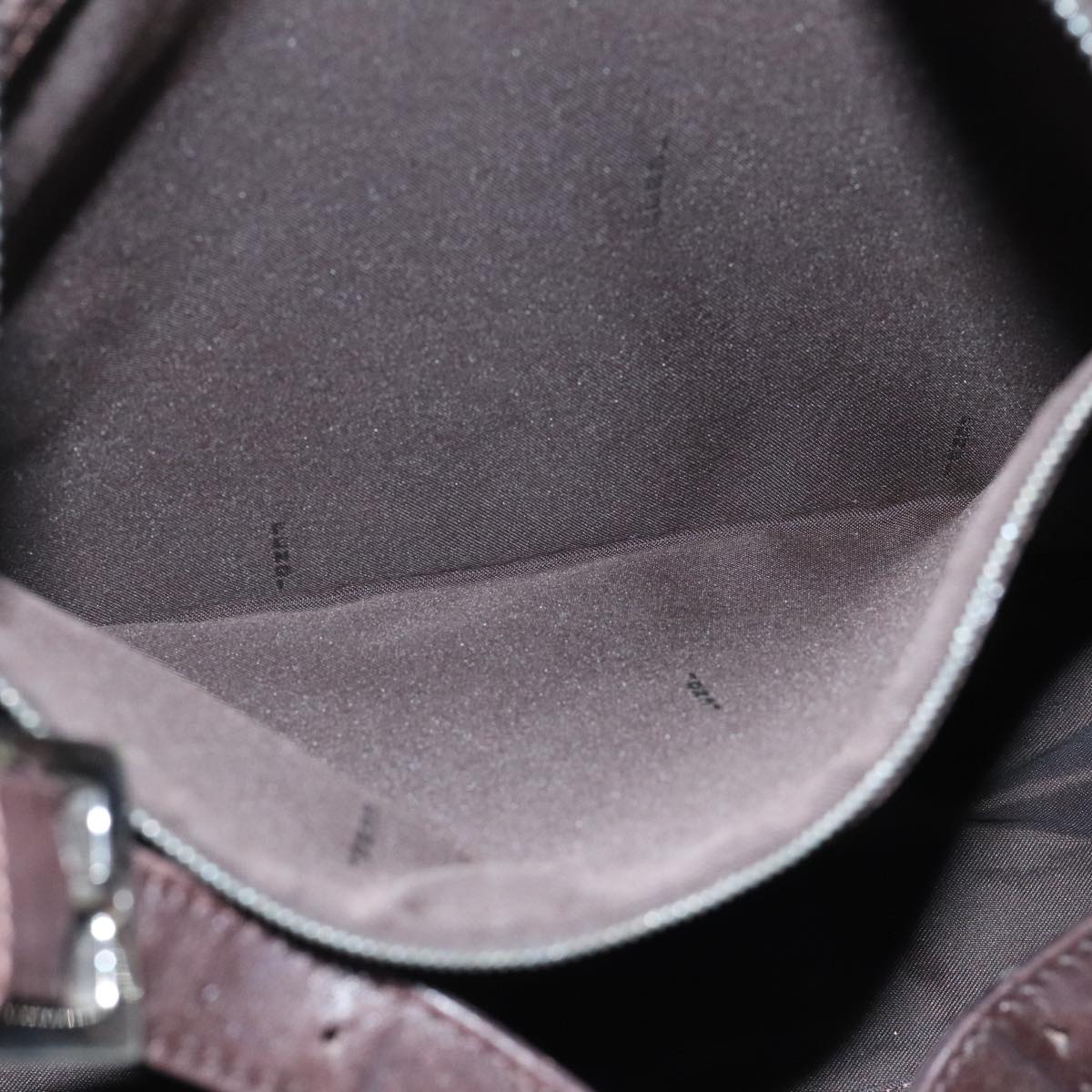 FENDI Zucca Canvas Mamma Baguette Shoulder Bag Brown Black Silver yk15544