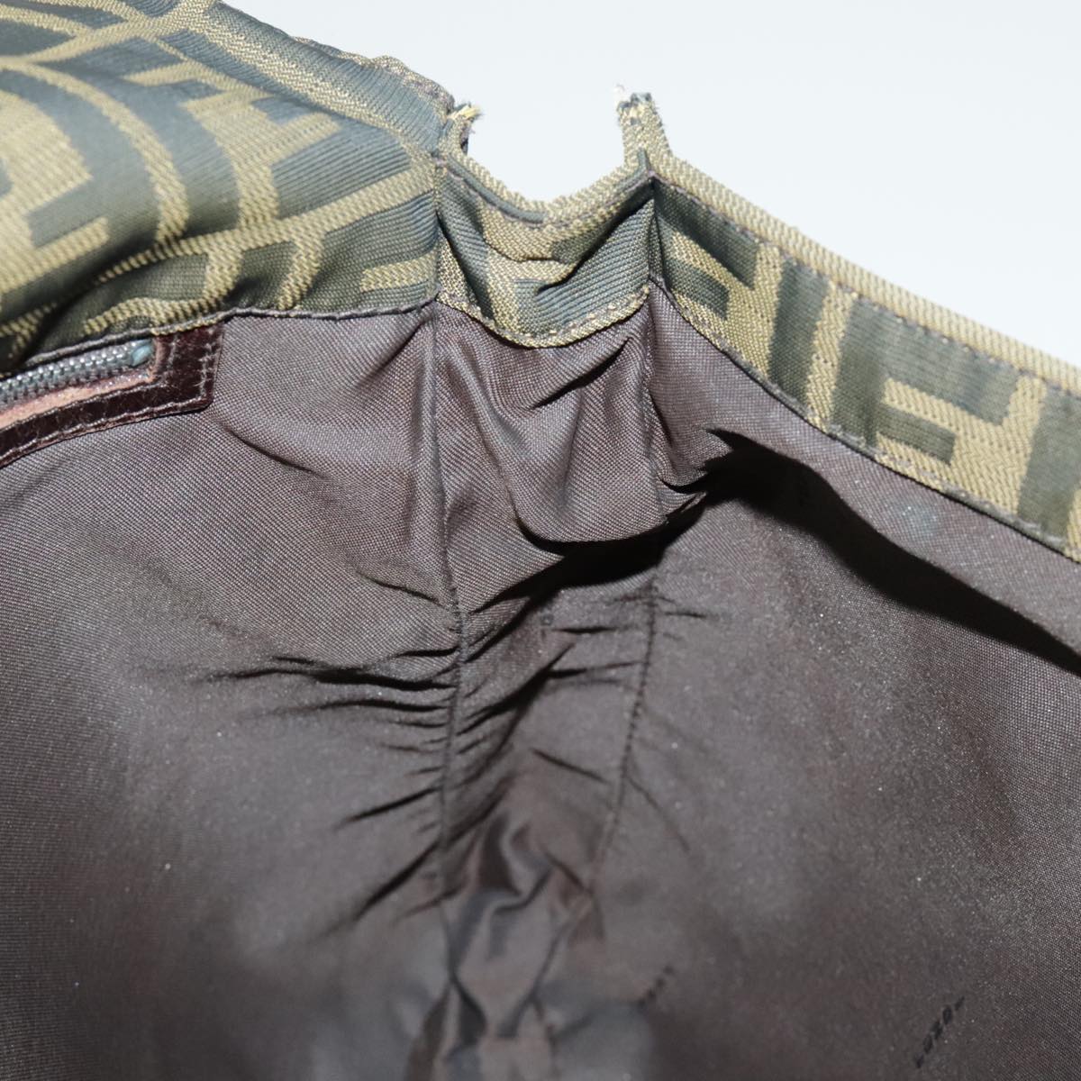 FENDI Zucca Canvas Shoulder Bag Brown yk15561