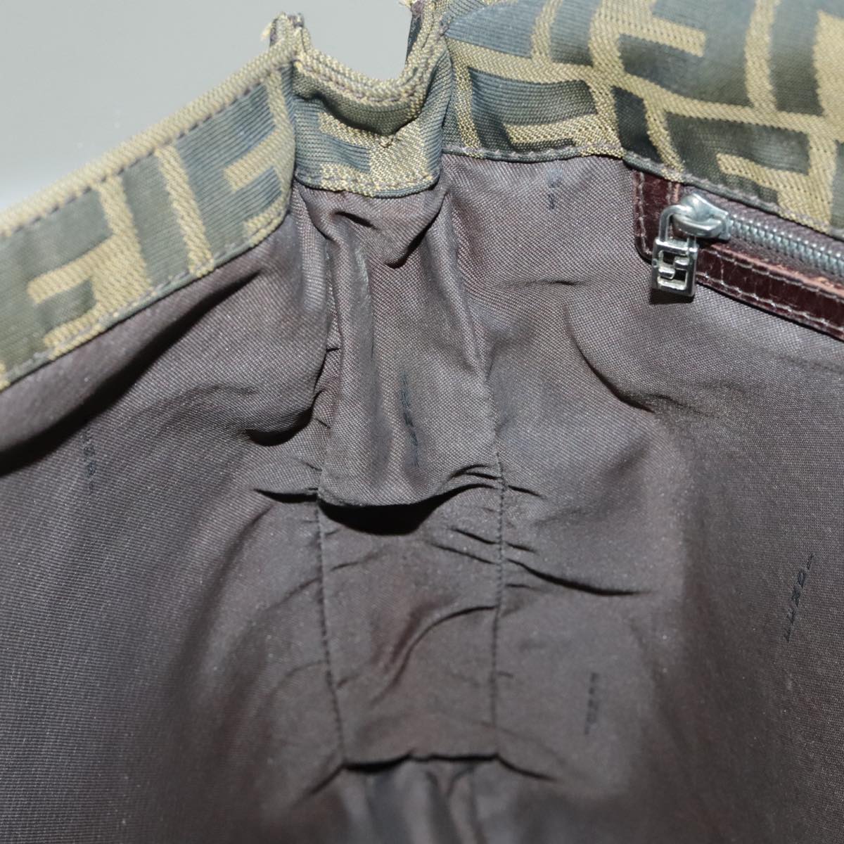 FENDI Zucca Canvas Shoulder Bag Brown yk15561