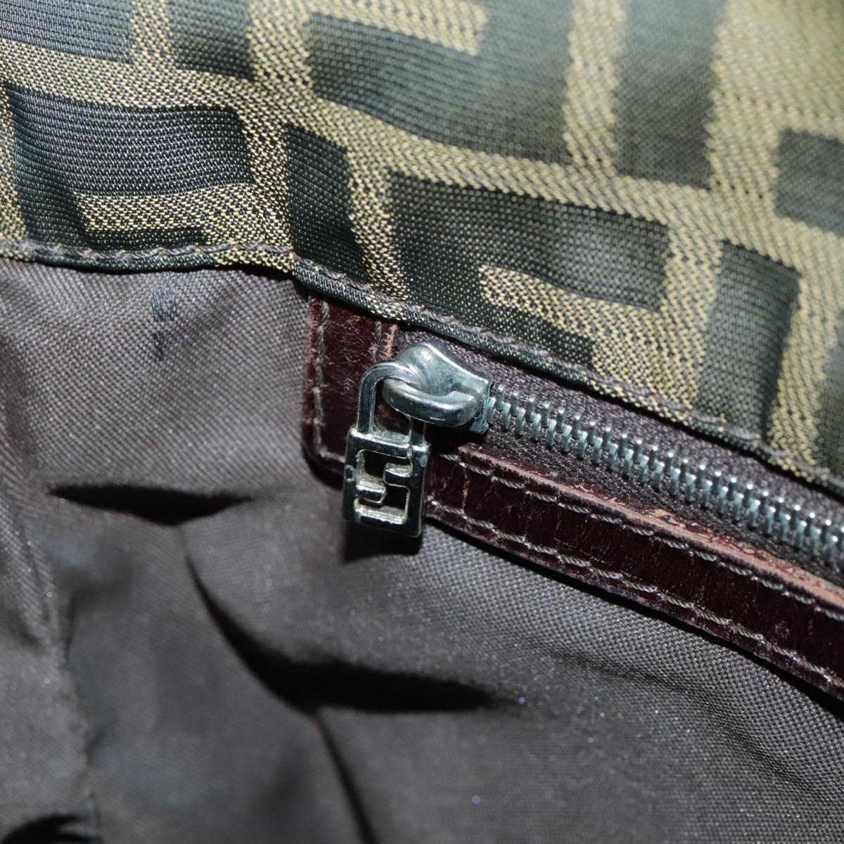 FENDI Zucca Canvas Shoulder Bag Brown yk15561