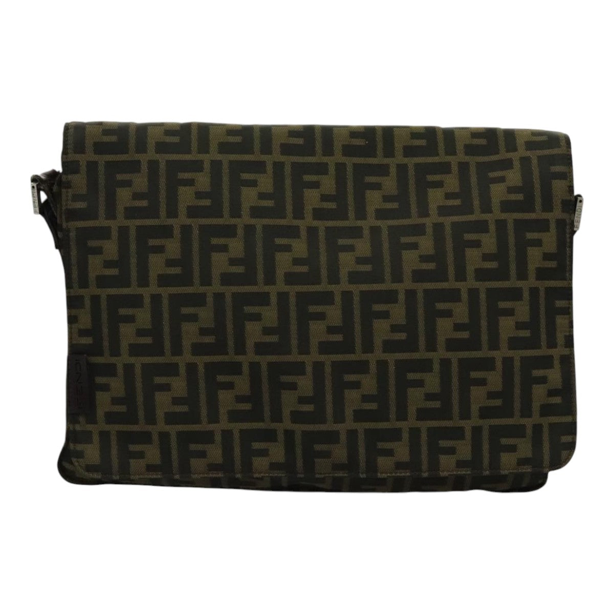 FENDI Zucca Canvas Shoulder Bag Brown yk15561