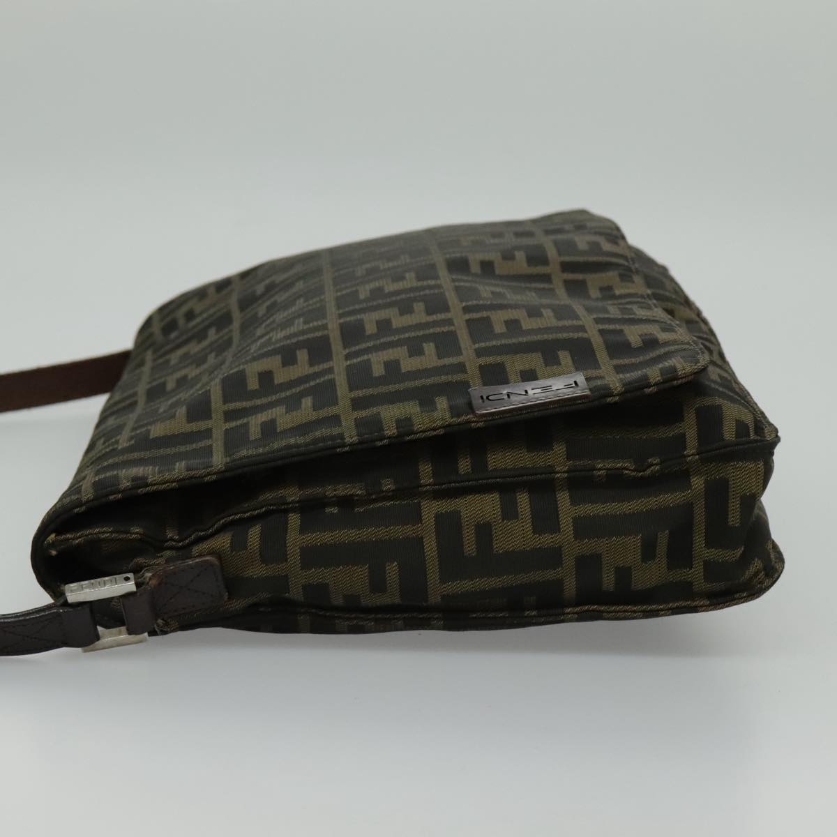 FENDI Zucca Canvas Shoulder Bag Brown yk15561