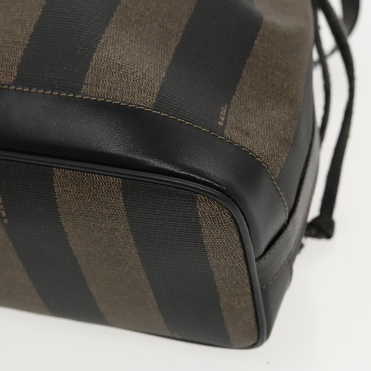 FENDI Pecan Canvas Shoulder Bag Brown Black yk15568