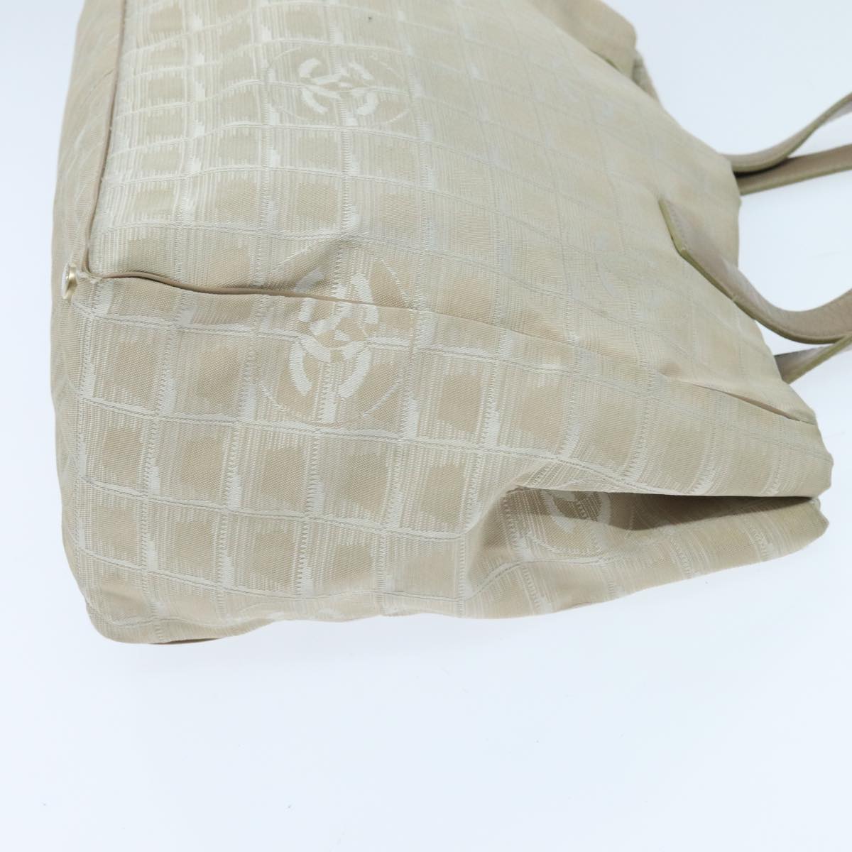 CHANEL New travel line Tote Bag Nylon Beige CC yk15573