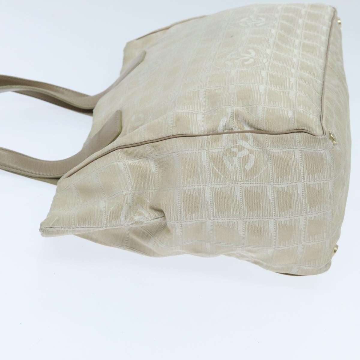 CHANEL New travel line Tote Bag Nylon Beige CC yk15573