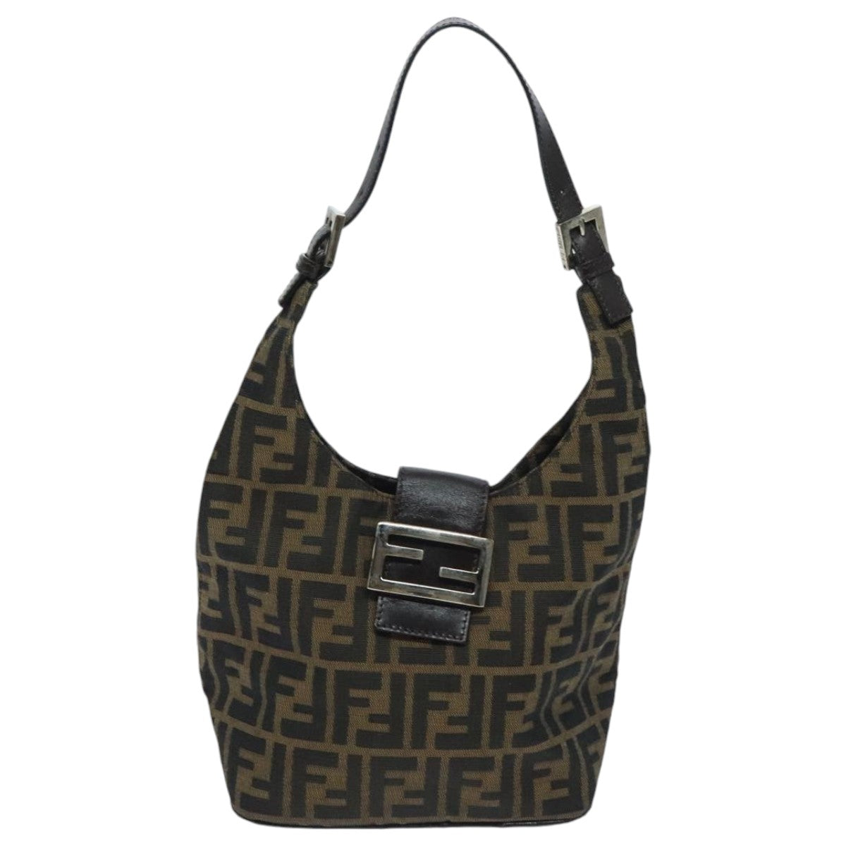 FENDI Zucca Canvas Mamma Baguette Shoulder Bag Brown yk15584