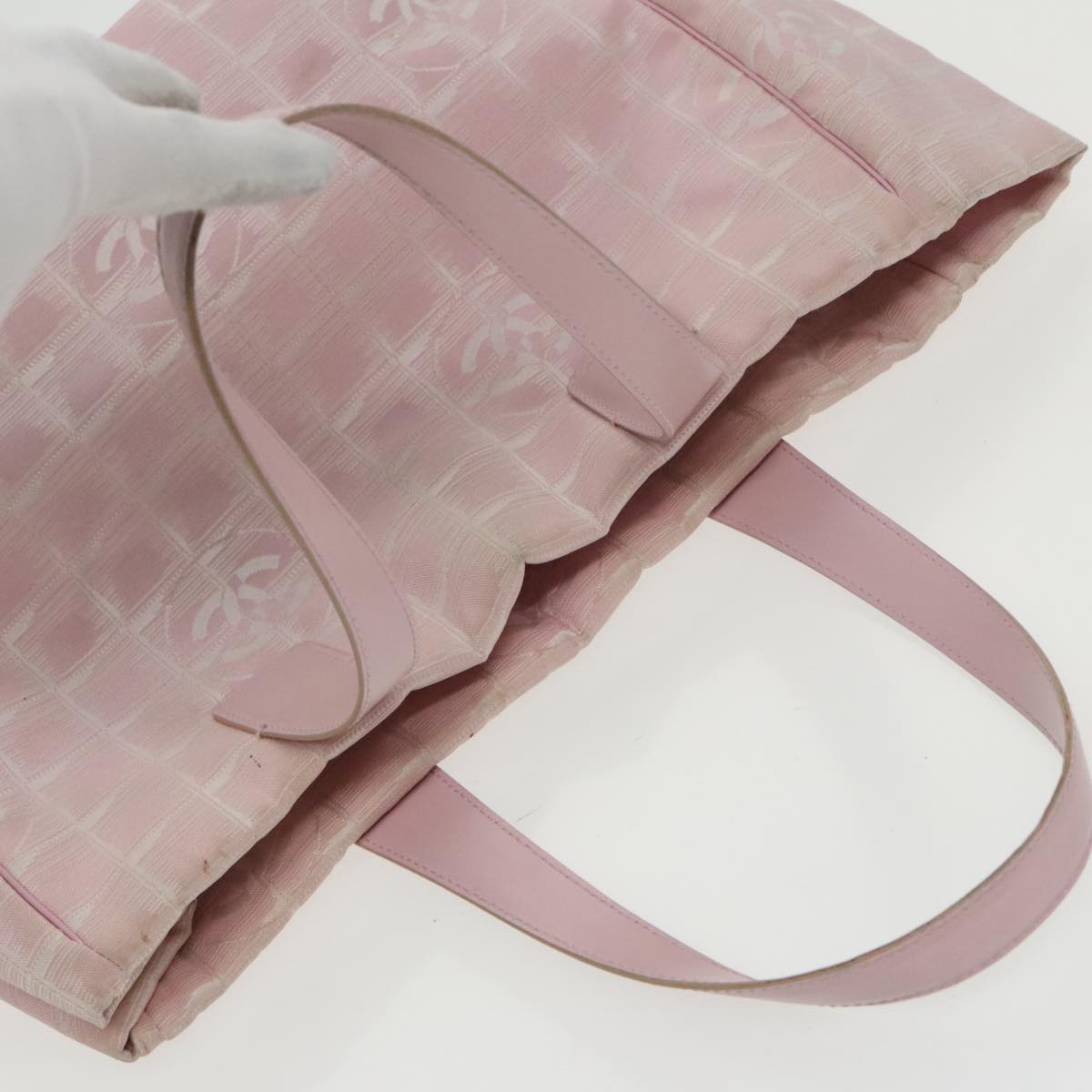 CHANEL New Travel line Tote Bag Nylon Pink Gold CC yk15733