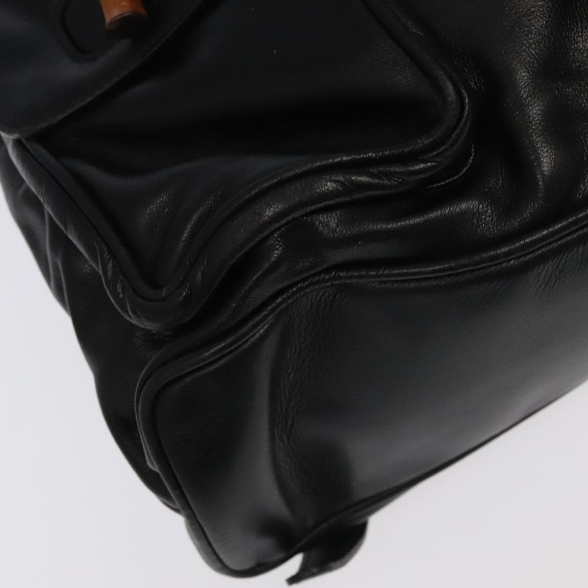 GUCCI Bamboo Backpack Leather Black Gold 003 2058 0016 yk15777