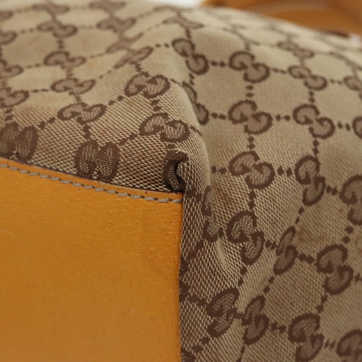 GUCCI GG Canvas Tote Bag Beige Silver 131230 yk15782