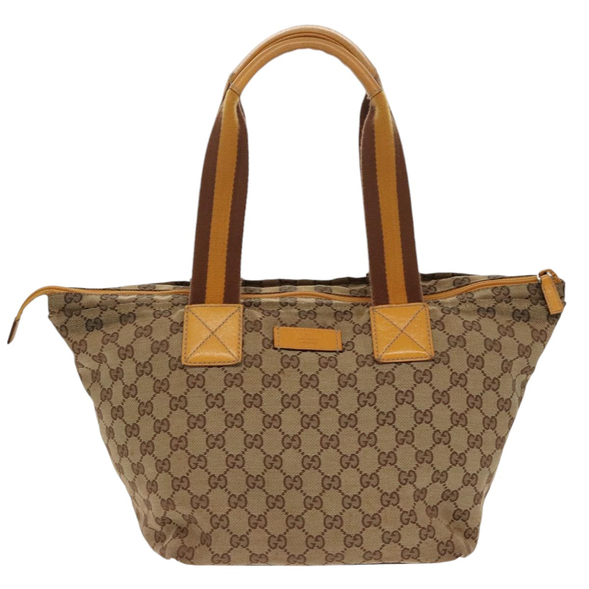 GUCCI GG Canvas Tote Bag Beige Silver 131230 yk15782