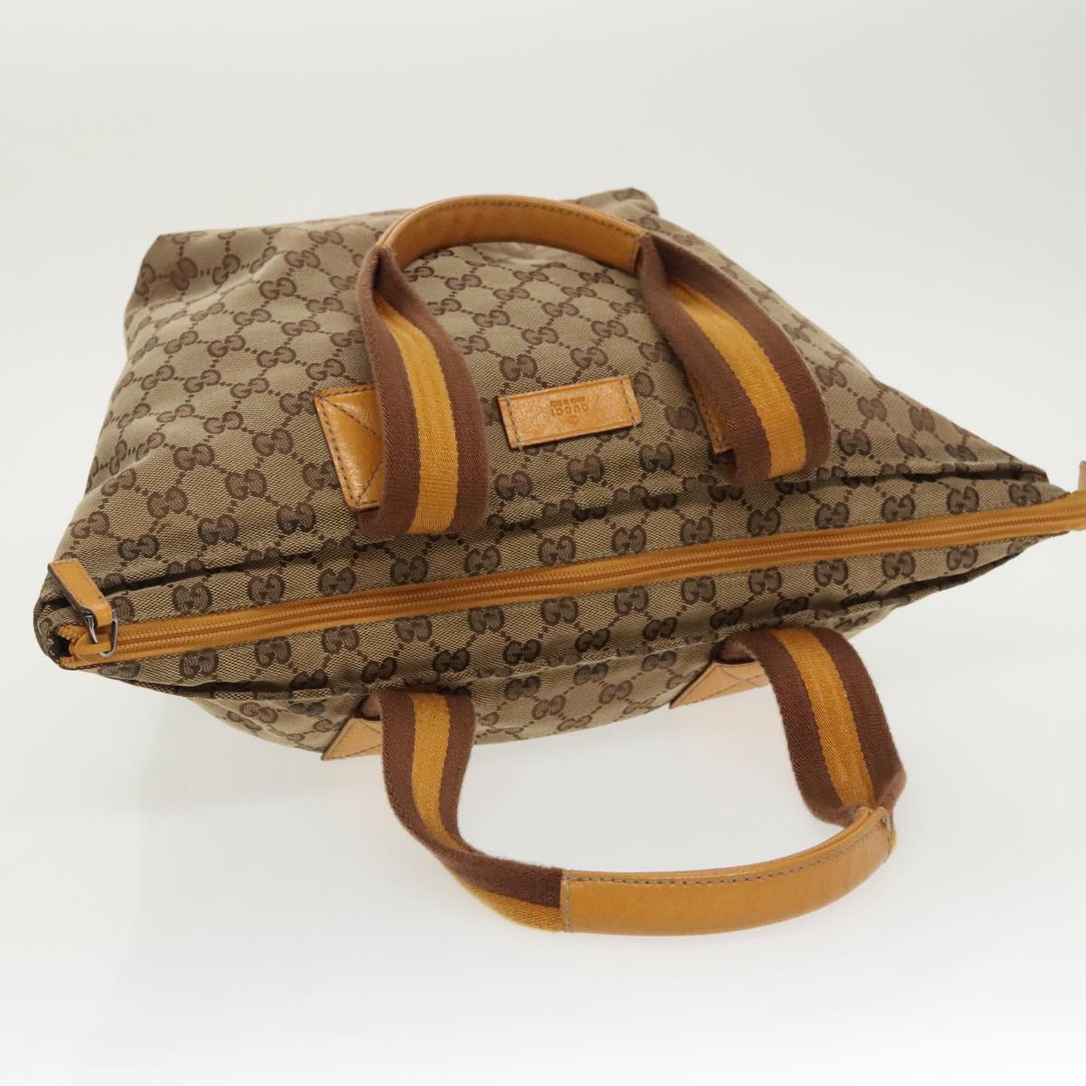 GUCCI GG Canvas Tote Bag Beige Silver 131230 yk15782