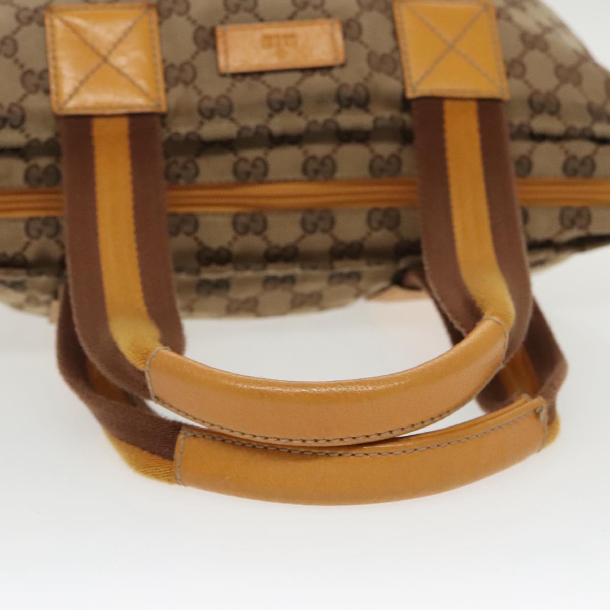 GUCCI GG Canvas Tote Bag Beige Silver 131230 yk15782