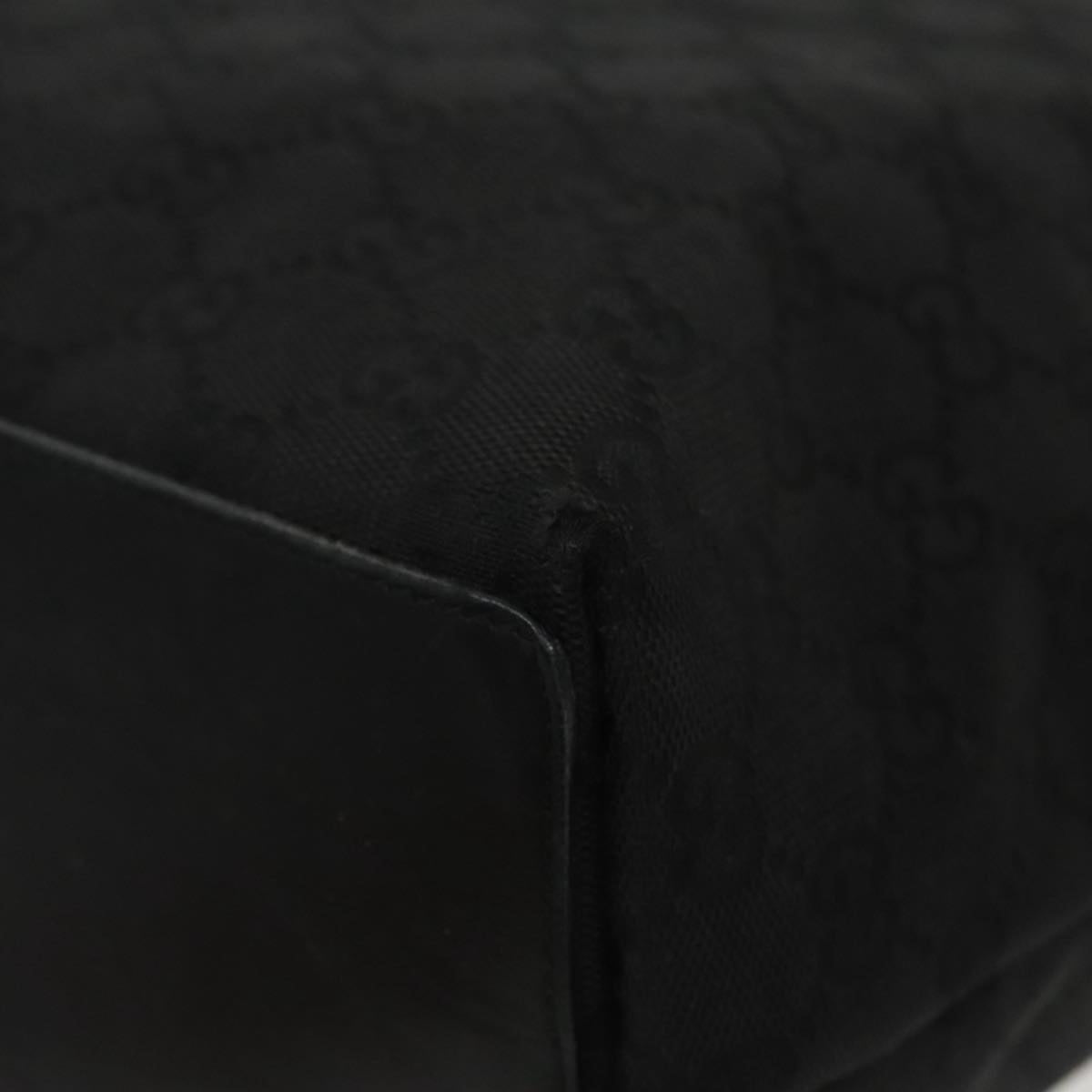 GUCCI GG Canvas Tote Bag Black Silver 31243 yk15819