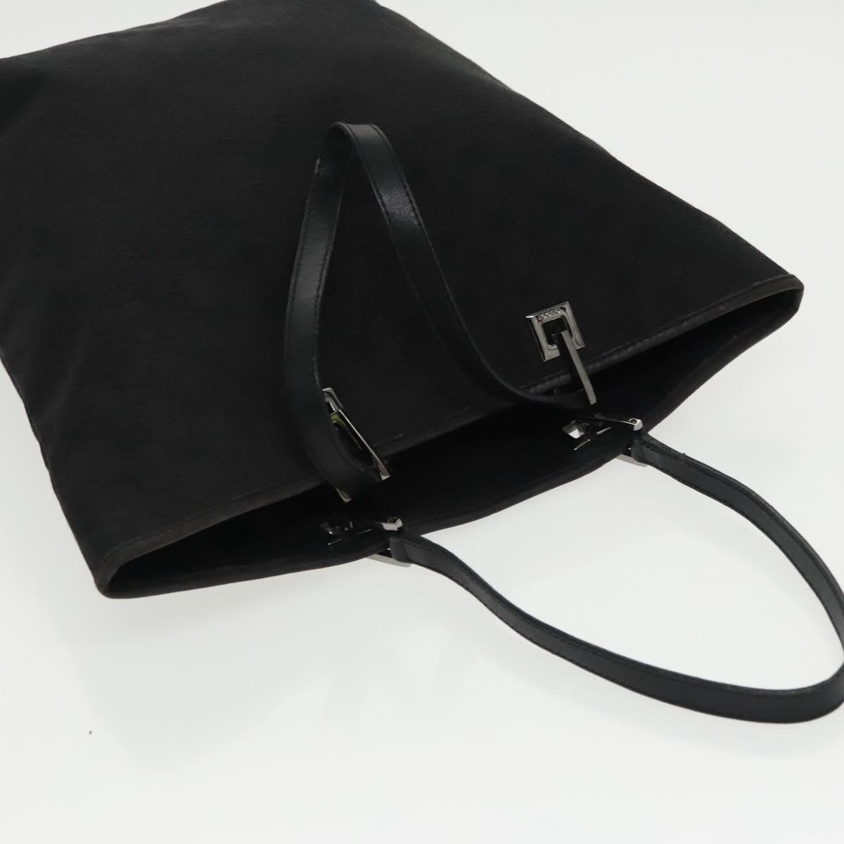 GUCCI GG Canvas Tote Bag Black Silver 31243 yk15819