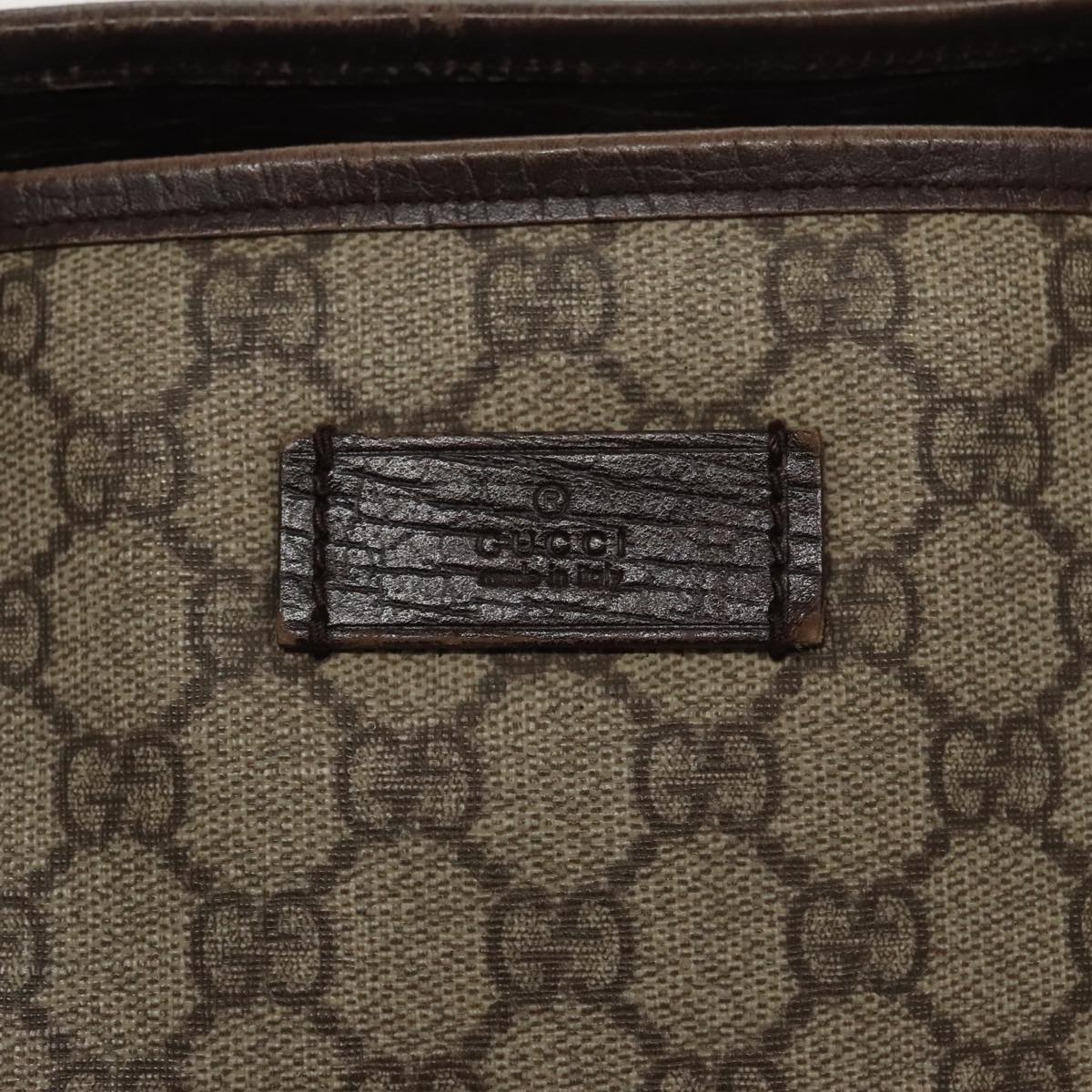 GUCCI GG Supreme Tote Bag PVC Beige Silver 114595 yk15868