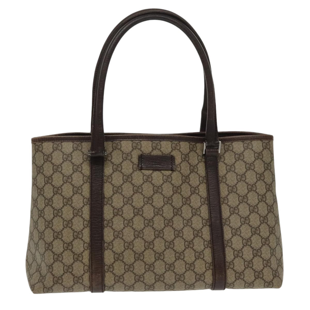 GUCCI GG Supreme Tote Bag PVC Beige Silver 114595 yk15868