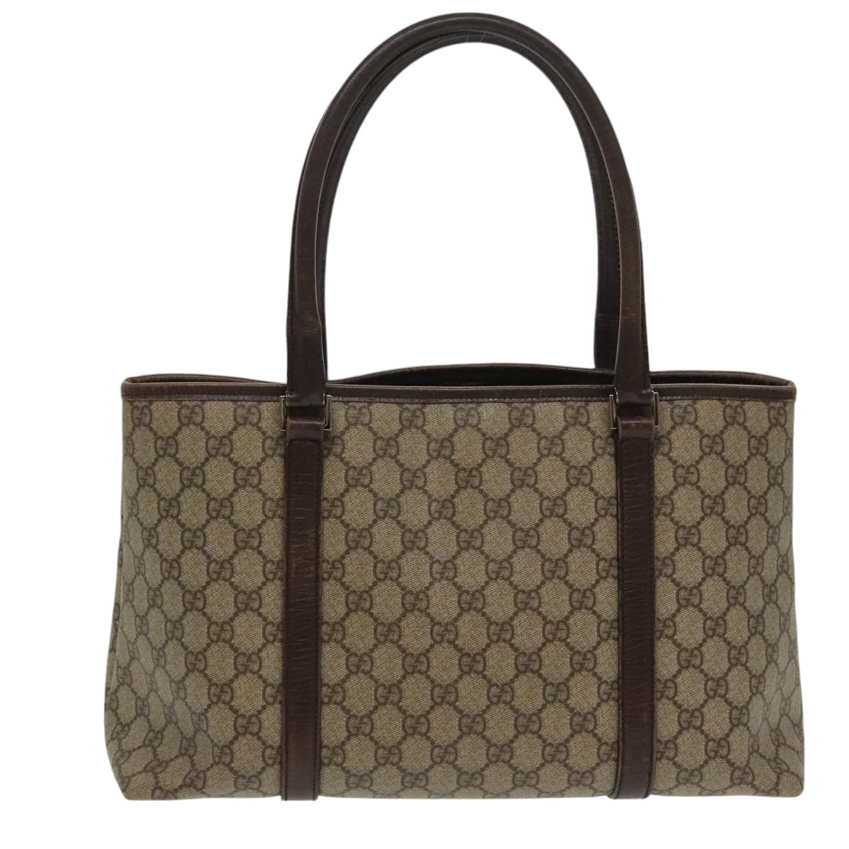 GUCCI GG Supreme Tote Bag PVC Beige Silver 114595 yk15868