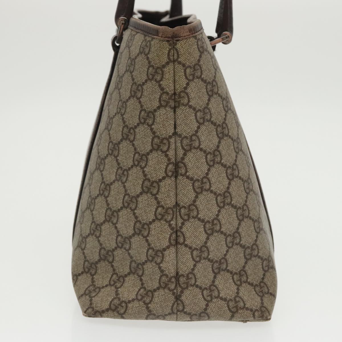 GUCCI GG Supreme Tote Bag PVC Beige Silver 114595 yk15868