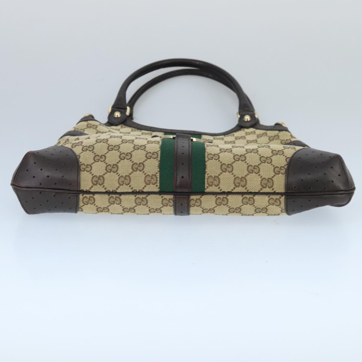 GUCCI GG Canvas interlocking Web Sherry Line Hand Bag White 114875 yk15870