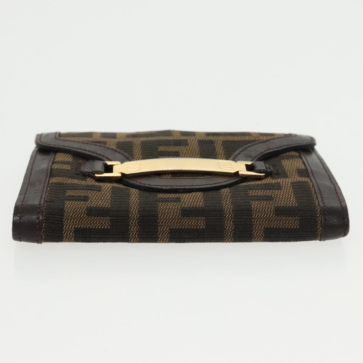 FENDI Zucca Canvas Wallet Black Brown yk16013