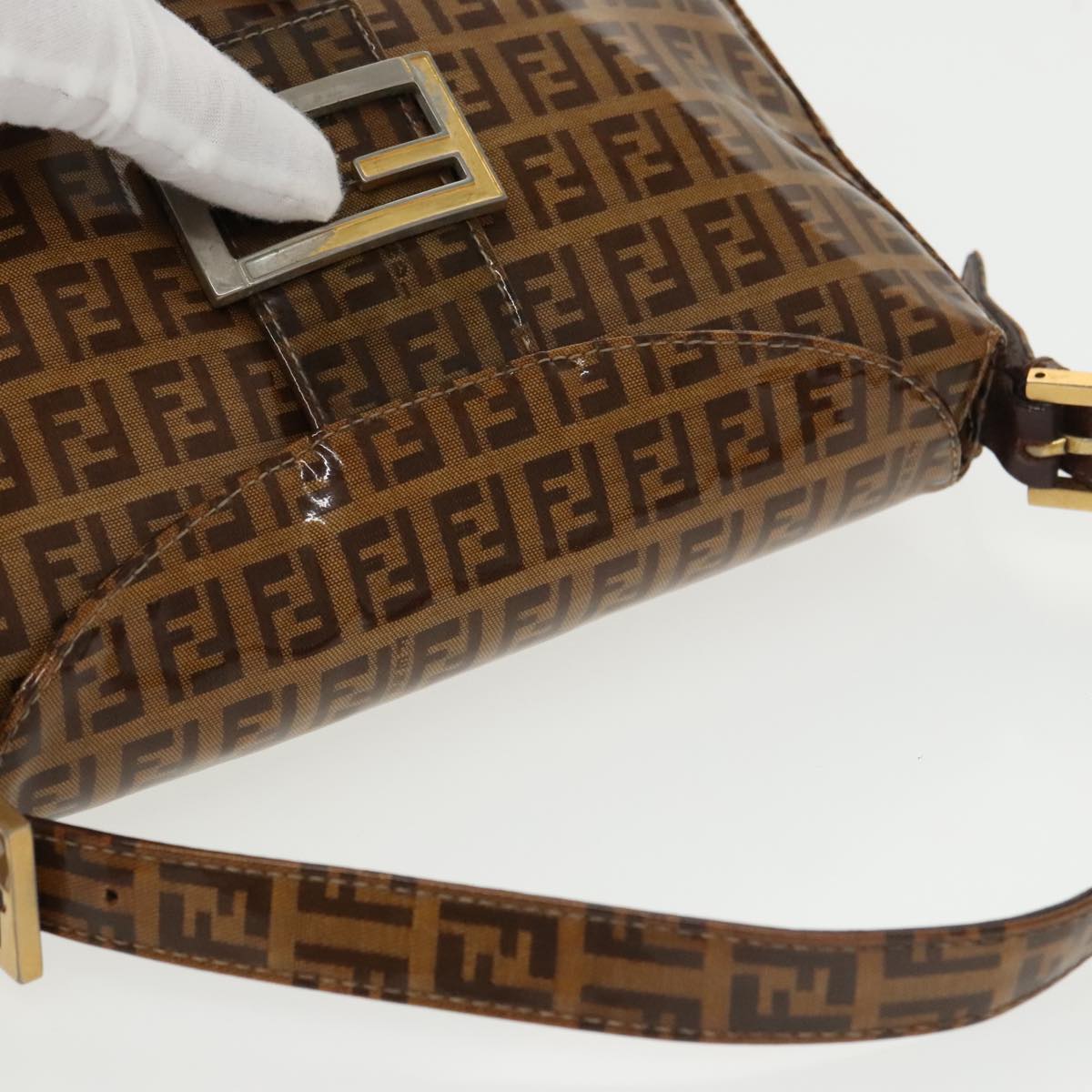 FENDI Zucchino Canvas Mamma Baguette Shoulder Bag Enamel Beige yk16064