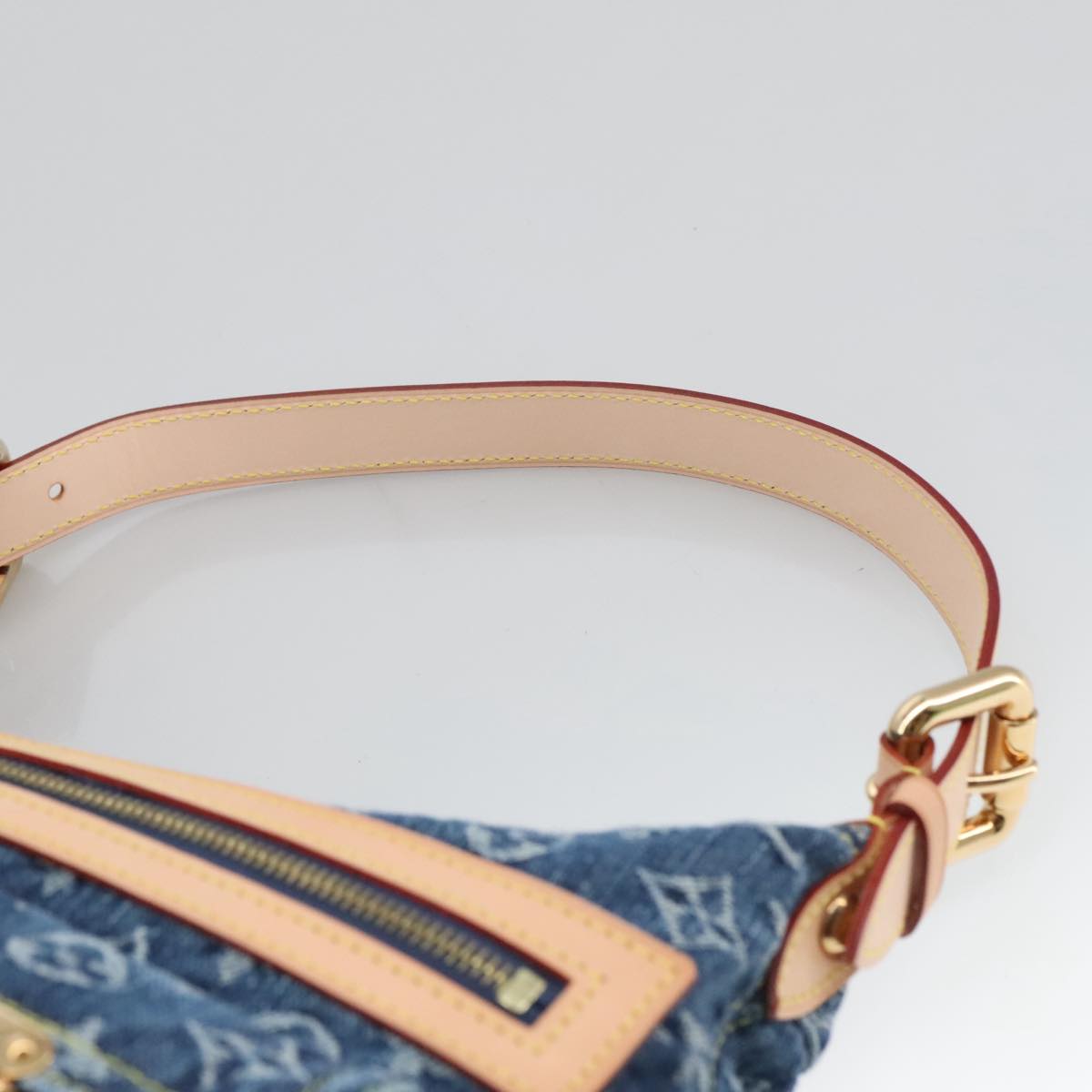LOUIS VUITTON Monogram denim Buggy PM Shoulder Bag Blue M95049 LV yk16138S