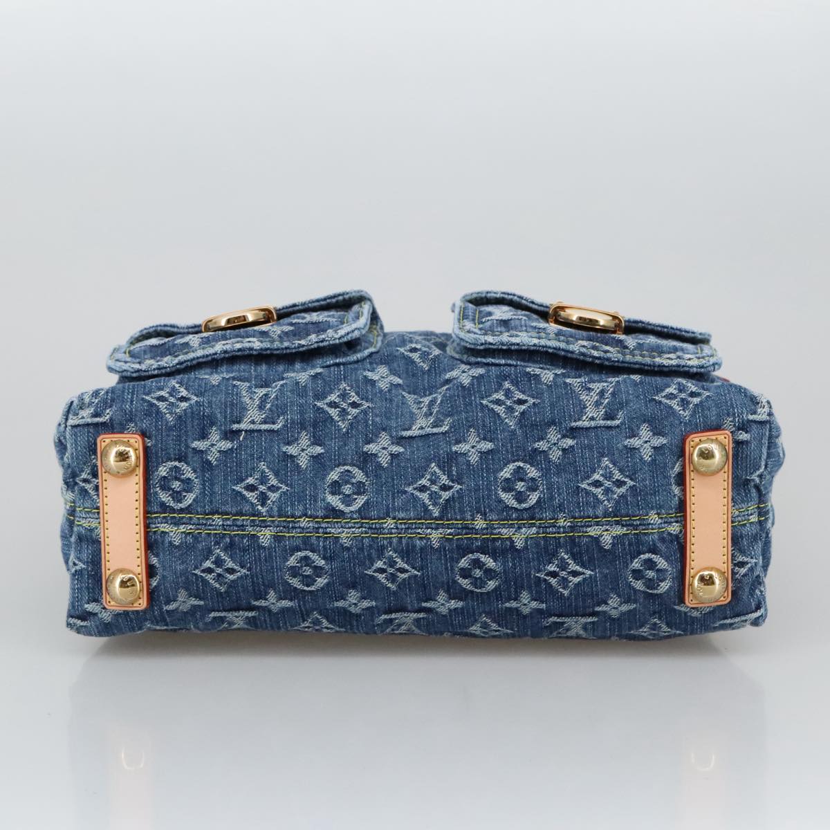 LOUIS VUITTON Monogram denim Buggy PM Shoulder Bag Blue M95049 LV yk16138S