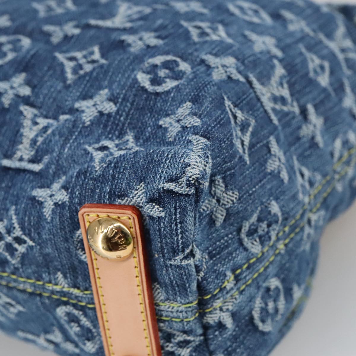 LOUIS VUITTON Monogram denim Buggy PM Shoulder Bag Blue M95049 LV yk16138S