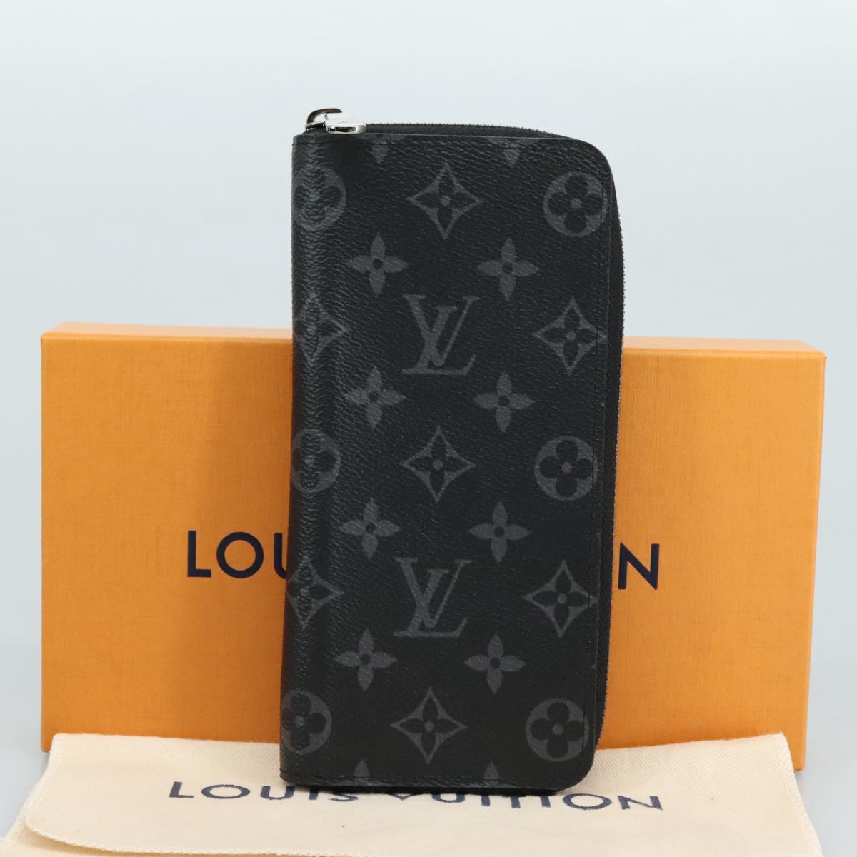 LOUIS VUITTON Monogram Eclipse Zippy Wallet Vertical Wallet M62295 yk16188
