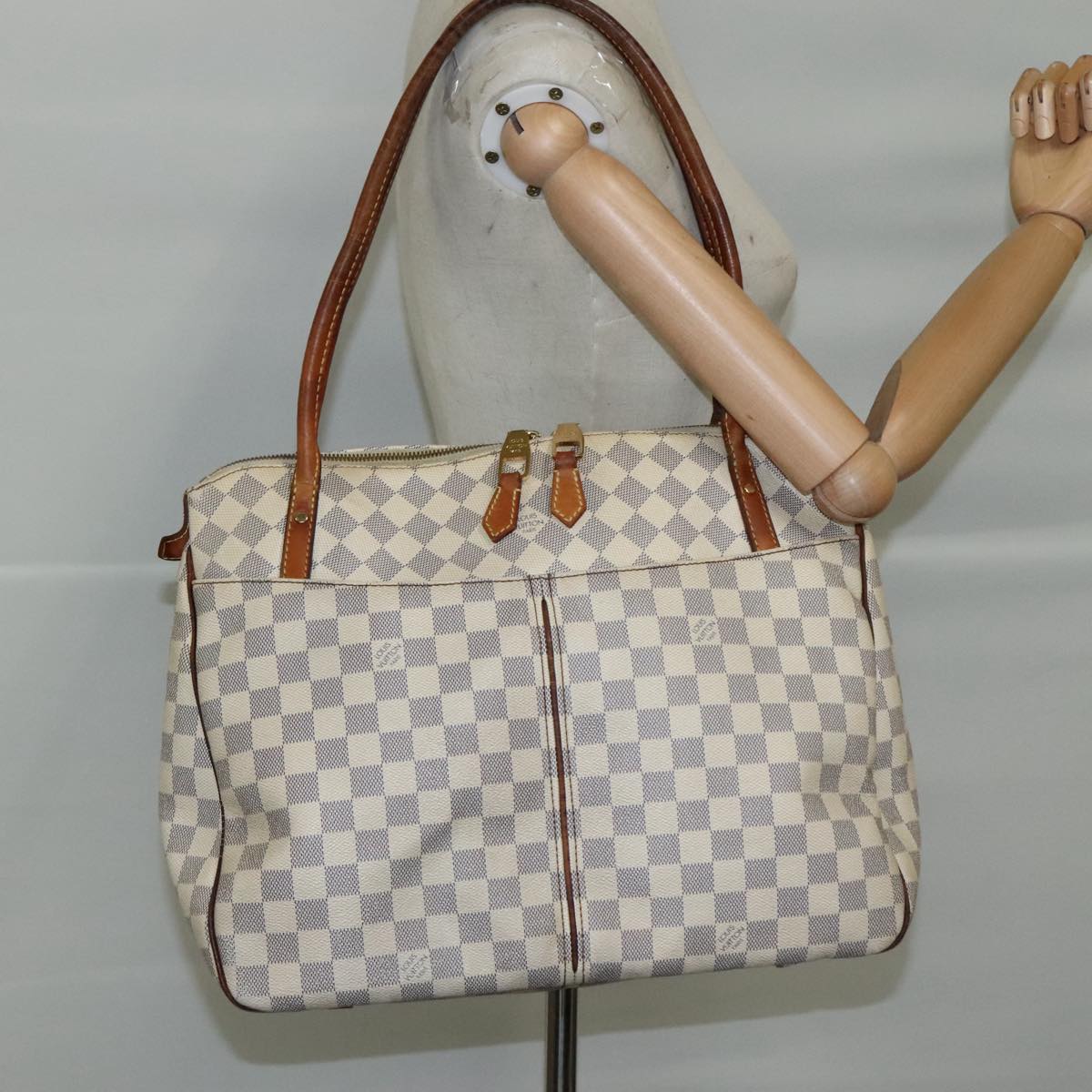 LOUIS VUITTON Damier Azur Figueri GM Tote Bag N41175 LV yk16259